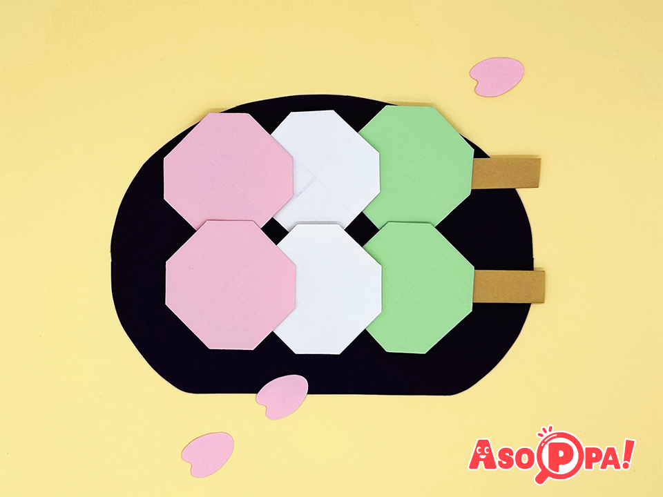 【ひなまつり】3色だんご-折り紙